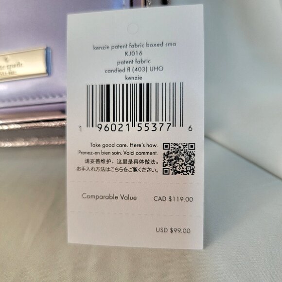 Kate Spade Kenzie Patent Fabric Card Holder / Mini Wallet Retails: $99 - Picture 3 of 5